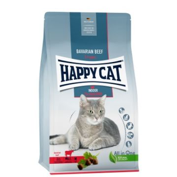 Happy Cat Indoor Croquettes pour Chat au Boeuf 4kg