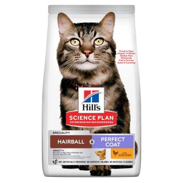 Hill’s Science Plan Adult Hairball& Perfect Coat croquettes pour chat au poulet 1,5kg