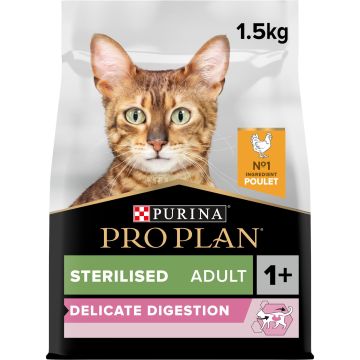 Pro Plan Delicate Digestion Adult Sterilised Croquettes pour Chat Poulet 1,5kg