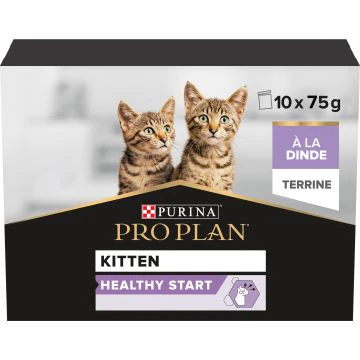 Pro Plan Healthy Start Kalkoen Terrine Voor Kittens 10x75g