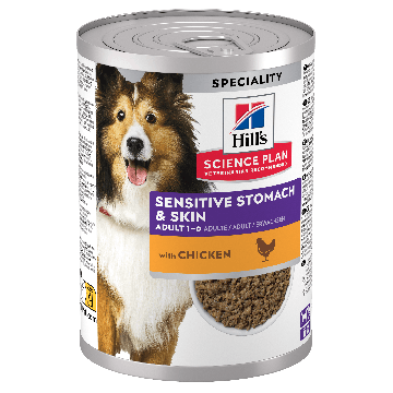 Hill's Science Plan Sensitive Stomach & Skin Nourriture Humide pour Chien Adulte au Poulet 12x370g en Boite