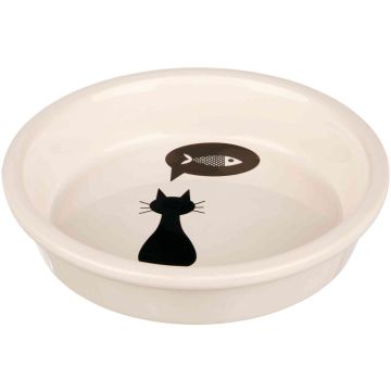 Trixie Voer/waterbak kat/vis 0,25 l/ø 13 cm