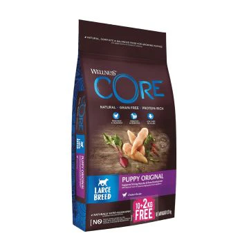 Wellness Core Croquettes pour Chiots Larges Sac Promo 10+2kg