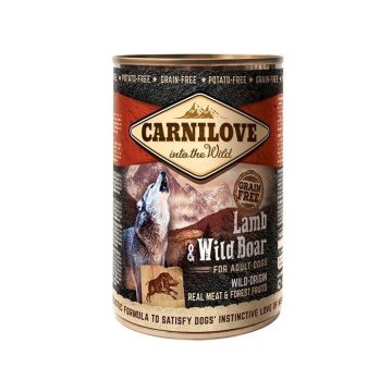 Carnilove Chien Adulte Agneau et Sanglier - Sans Céréales - Boîte de 400g