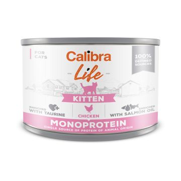 Calibra Life Kitten Monoprotein au Poulet pour Chaton en Boîtes 6x200g