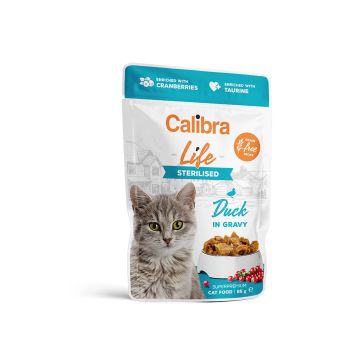 Calibra Life Sachet pour Chat Stérilisé Au Canard 85g