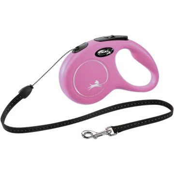 Laisse Flexi New Classic Cordon S/5m Rose