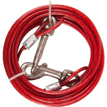 Aanlegkabel Geplastif. Rood 3m 4mm