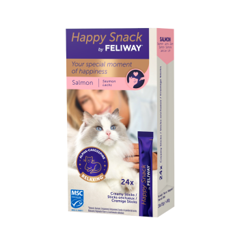 Happy Snack by Feliway Friandises pour Chat au Saumon 24x15g