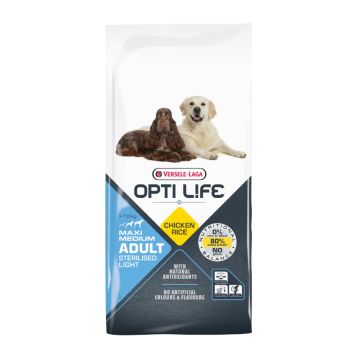Opti Life Adult Light Sterilised Medium & Maxi Croquettes pour Chiens 12,5kg
