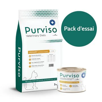 Purviso Veterinary Diets Urinary Moderate Calorie Kit de Test pour Chat 3kg & 200g