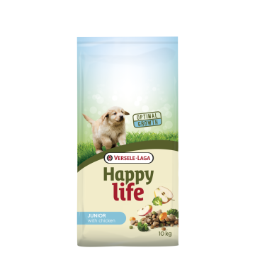 Happy life Croquettes pour Chiens Junior au Poulet 10kg