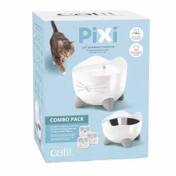 Cat It Combo Kit Fontaine à l' Eau et Gamelle pour Chats Blanc