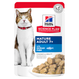 Hill's Science Plan Mature 7+ Nourriture Humide au Poisson pour Chat Senior 85g