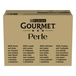 Gourmet Perle Mini Fillets pour Chat Canard, Agneau, Poulet et Dinde Multipack 96x85g