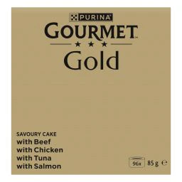 Gourmet Gold Aliment en Mousse pour Chat Boeuf, Poulet, Thon et Saumon Multipack 96x85g