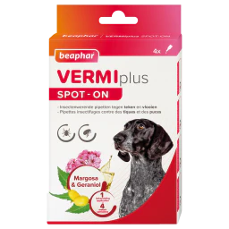 Beaphar Vermiplus Spot-On Antiparasitair pour Chien 4x1ml 11x2,5x18,5cm
