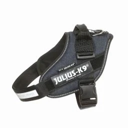 Harnais Julius IDC Power-K9 Bleu Jean Bords Fluo Taille 2 71-96 cm