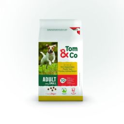 Tom&Co Mini Adult Croquettes pour Chien au Poulet 2kg