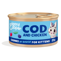 Edgard & Cooper Morceaux en Sauce pour Chaton Cabillaud & Poulet 85g