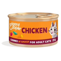 Edgard & Cooper Adult Blik Stukjes in Saus met Kip 85g
