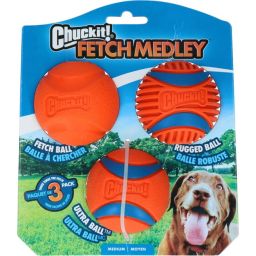Chuckit! Fetch Medley Balls en Caoutchouc 3 Pack