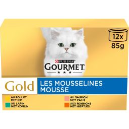 Gourmet Gold Fijne Mousse voor Katten met Kip 12x85g