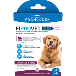 Francodex Fiprovet Duo Anti-Puces Spot-On pour Chien
