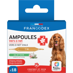 Francodex Vers O Net Ampoules pour Chiens et Chiots 18 pièces