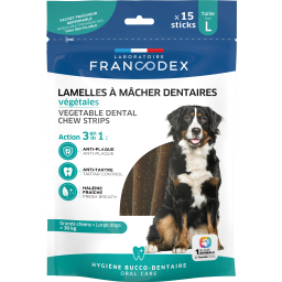 Francodex Lamelles Végétales à Mâcher Dentaires pour Chiens 15 pièces