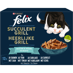 Felix Succulent Grill Sélection De Poissons pour Chat Adult 12x80g