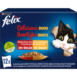 Felix Chat Délicieux Duos Sélection de La Campagne en Gelée Adult 12x85g
