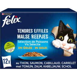 Felix Tendres Effilés Sélection De Poissons En Gelée pour Chat Adult 12x85g