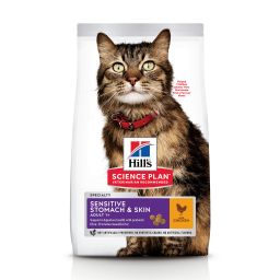 Hill's Science Plan Sensitive Stomach & Skin croquettes pour chat au poulet 1.5 kg