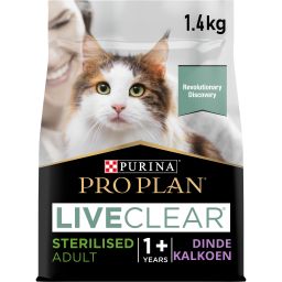 Pro Plan Croquettes Liveclear Chat (adulte / Stérilisé) Dinde 1,4kg