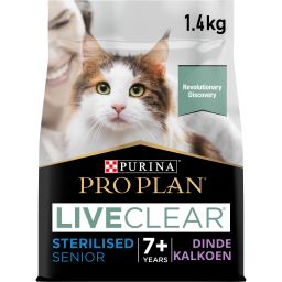 Pro Plan LiveClear Senior 7+ Sterilised Croquettes pour Chat Dinde 1,4kg