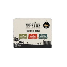Appetite Pochons Filets En Sauce pour Chat Adulte au Poulet/ Boeuf/ Canard 12x85g