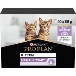 Pro Plan Sachet Fraicheur Healty Start Dinde En Sauce pour Chat junior 10x85g