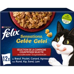 Felix Sensations Sélection De La Campagne En Gelée pour Chat Adult 12x85g