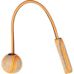 Flamingo Jouet Chien Juru Corde À Tirer avec Balle Beige & Orange Fluo 59cm