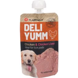 Flamingo Deli Yumm Fresh Meat Snack pour Chien Poulet & Foie de Poulet 90g