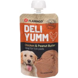 Flamingo Deli Yumm Fresh Meat Snack pour Chien Poulet & Beurre de Cacahuètes 90g