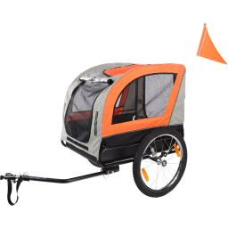 Flamingo Remorque de Vélo Jolene Gris & Orange 77,5x58x67cm
