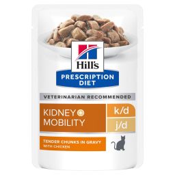 Hill’s Prescription Diet K/D + Mobility – Kattenvoer met Kip – 12x85g