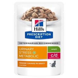 Hill’s Prescription Diet Metabolic + Urinary Stress – Kattenvoer met Kip – 12x85g