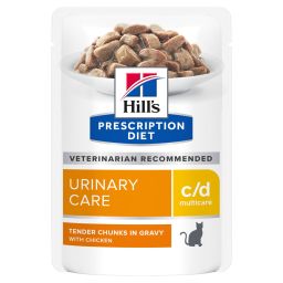 Hill's Prescription Diet C/D Urinary Multicare Sachets Pour Chat - 12x85g au Poulet