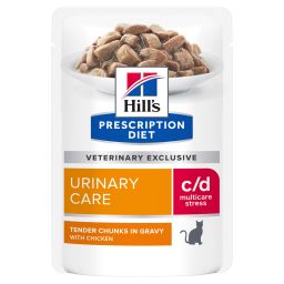 Hill’s Prescription Diet C/D – Kattenvoer met Kip – Anti-Stress – Maaltijdzakjes 12x85g