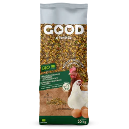 Good Bio Mélange de Graines Concassées + Granulés de Ponte pour Poules 20kg