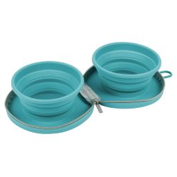 Yogi Family Double Bol en Silicone de Voyage Bleu