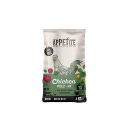 Appetite Croquettes sans Céréales pour Chats Stérilisés au Poulet 4kg